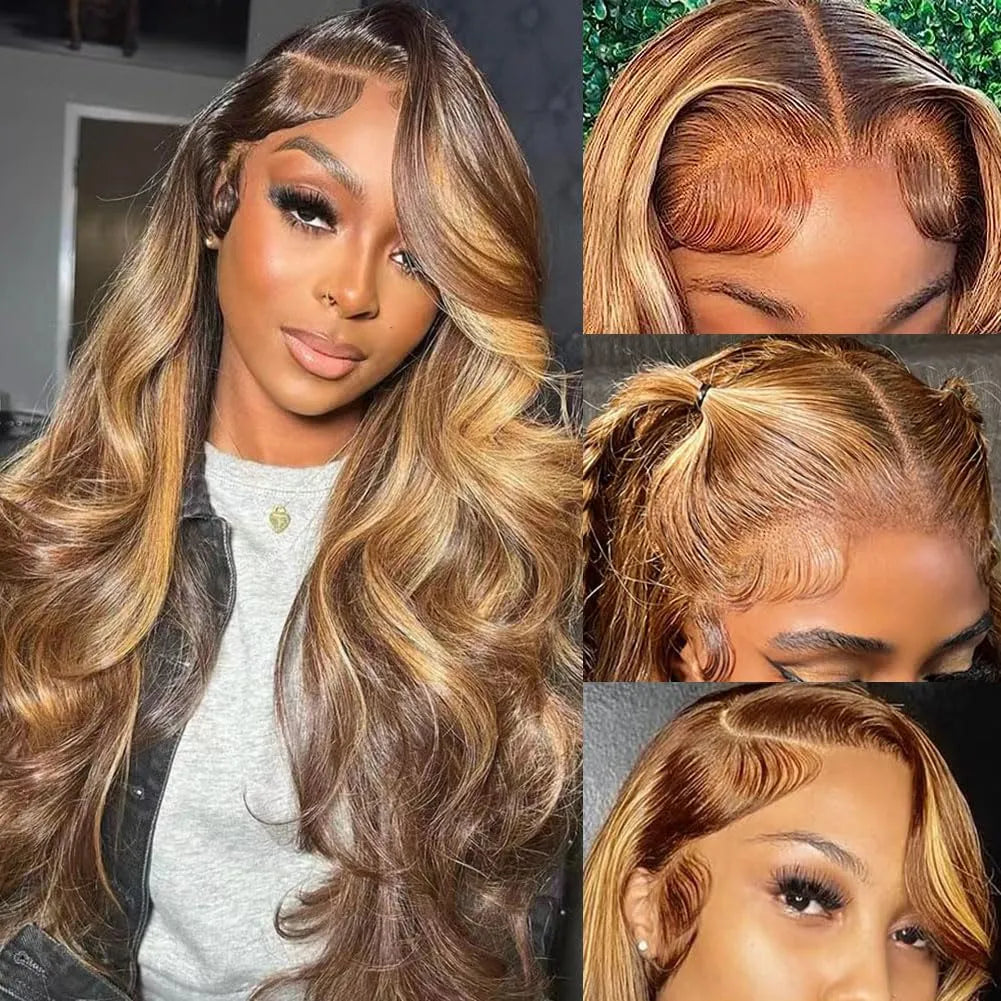 Lumihair Highlight 4/27 Bodywave Wig 30 Inches 13x6 Lace Hair Net Synthetic Wig Fashion Women's Wig Cute And Sexy Wig