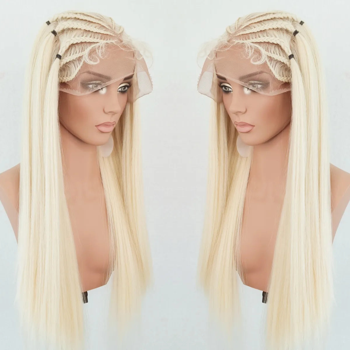 Lumihair 613 Gold Blonde Braid Straight Wig 30 Inches 13x6 Lace Hair Net Synthetic Wig Fashion Women's Wig Cute And Sexy Wig