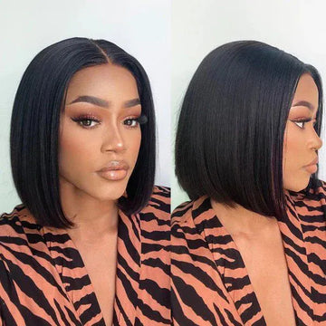 Lumihair Glueless HD Lace Black Straight Bob Wig