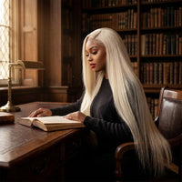 Lumihair 613 Gold Blonde Straight Wig 30 Inches 13x6 Lace Front Synthetic Wig For Natural Look Fashion Women's Wig Cute And Sexy Wig detail image 3