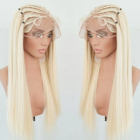 Lumihair 613 Gold Blonde Braid Straight Wig 30 Inches 13x6 Lace Hair Net Synthetic Wig Fashion Women's Wig Cute And Sexy Wig