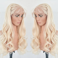 Lumihair 613 Gold Blonde Braid Bodywave Wig 30 Inches 13x6 Lace Hair Net Synthetic Wig Fashion Women's Wig Cute And Sexy Wig