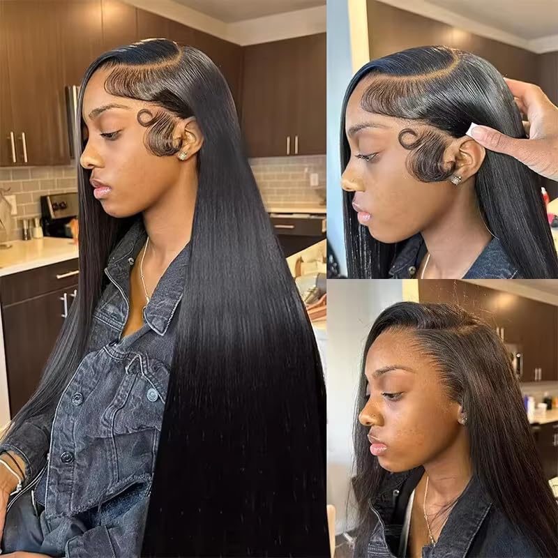 Lumihair Synthetic Lace Front Wig, 13x6 Lace Front Wig Pre-plucked Body Wave Glueless 1B Black Wigs For Black Women 30inch