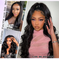 Lumihair Synthetic Lace Front Wig, 13x6 Lace Front Wig Pre-plucked Body Wave Glueless 1B Black Wigs For Black Women 30inch