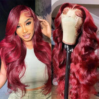 Lumihair Synthetic Wig Burgundy Red 99J Body Wave Wig 30-Inch 13*6 Lace Hair Net Synthetic Wig Fashion Women's Wig Cute And Sexy Wig