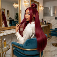 Lumihair 99J Straight Human Hair Wig detail image 5