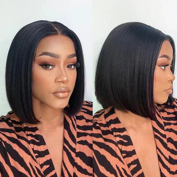 Lumihair Glueless HD Lace Black Straight Bob Wig