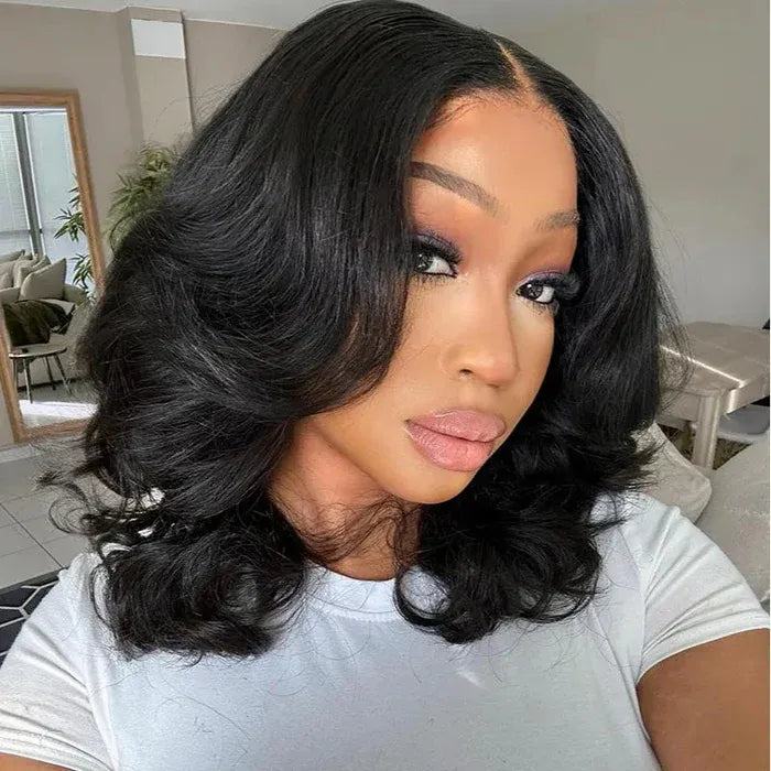 Lumihair Glueless HD Lace Black Body Wave Bob Wig