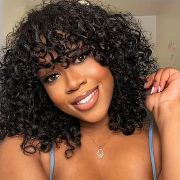 Lumihair Glueless HD Lace Black Curly Bob Wig