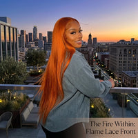 Lumihair Ginger Yellow 13x6 Lace Front Wig 30 Inch Long Straight Baby Hair Sun Orange Color For Stylish Looks Pre Plucked Natural Hairline Fashion Women's Wig Cute And Sexy Wig detail image 2