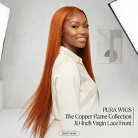 Lumihair Ginger Yellow 13x6 Lace Front Wig 30 Inch Long Straight Baby Hair Sun Orange Color For Stylish Looks Pre Plucked Natural Hairline Fashion Women's Wig Cute And Sexy Wig detail image 4