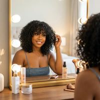 Lumihair Glueless HD Lace Black Curly Bob Wig detail image 1