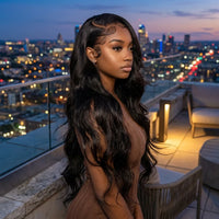 Lumihair Natural Color Black Synthetic Bodywave Wig 13x6 Lace Front 30 Inches Long Bodywave Fashion Women's Wig Cute And Sexy Wig detail image 2